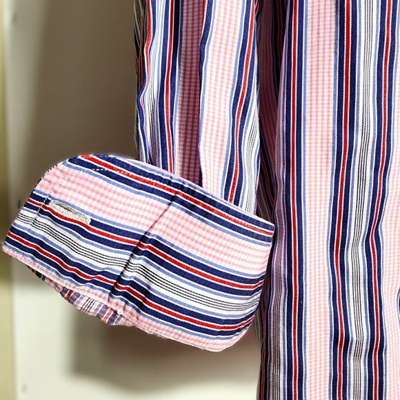 Men's Tailored Striped Shirt By Maxwell Clothiers, Hong Kong, Colors POP! - Picture 5 of 9